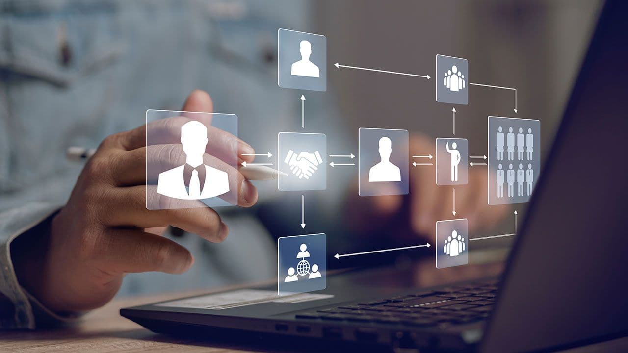 Organization chart showing hierarchy structure of teams in corporation with CEO.. Business hierarchy structure. Relations of order or subordination between members. process, workflow, flowchart. | Image Credit: © Montri - stock.adobe.com