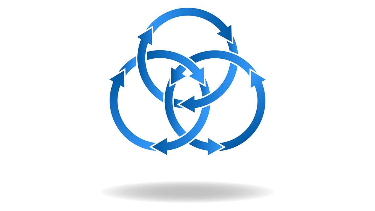 Blue ring arrows, mockup logo, closed loop, vicious circle icon | Image credit: ©Sergii Syzonenko - Sergii Syzonenko -stock.adobe.com